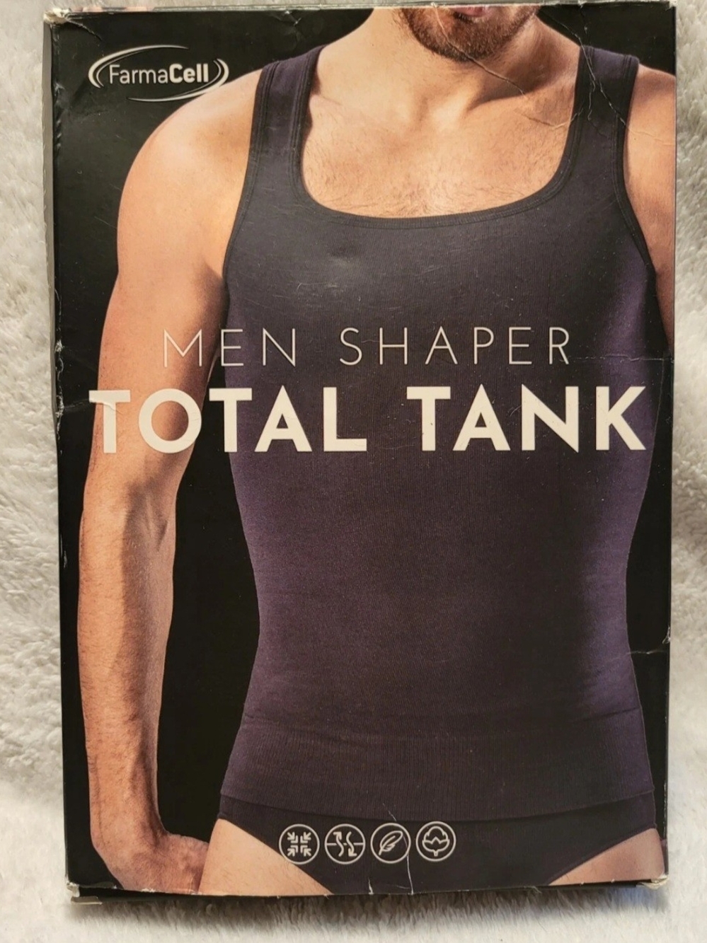 FarmaCell Men's Shaper Total Tank Black Strong Compression Support XL